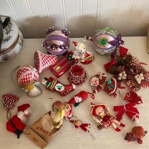 Lot MCM Japan pipe cleaner sequin + more Christmas Ornaments